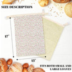 2 Pack Beeswax Bread Bags - 17x13 Inch Reusable Bread Storage Bags,Bees Wax Lined Bread Bags for Home Cooks fresh bread storage Easy Clean (Pink Floral)