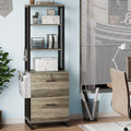 Itaar 2 Drawer File Cabinet with Lock, Filing Cabinet fits Letter, Legal, A4 Size, Hanging File Folders, File Cabinets for Home Office with Adjustable Storage Shelf and Hook, Grey
