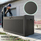 60 Gallon Deck Box,Waterproof Resin Outdoor Storage Box for Patio Furniture,Outdoor Cushions,Garden Tools and Pool Supplies,Weatherproof(Black,60Gallon)