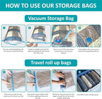 Cozy Essential Vacuum Storage Bags, Compression Space Saver Bags for Clothes, Comforters, Blankets, Pillow, Bedding, Sealer Clothing Storage,35 Combo