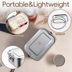 GOLDEN KEY 27oz Stainless Steel Lunch Box for Kids,BPA Free Bento Box for Kids with Leakproof Condiment Container,3 Compartment Bento box for School and Eating Out,Freezer & Dishwasher Safe(Brown)