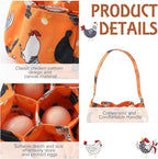 Sweetude 2 Pieces Egg Basket Mini Egg Collecting Bags Gathering Basket with 7 Pouches for Easter Farmhouse Chicken Hen Duck Goose Housewife Garden Transporting Storage, 8 x 2.6 Inch (Orange)