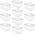 Vtopmart 10 Pack Clear Stackable Storage Bins with Lids, Large Plastic Containers with Handle for Pantry Organizer and Storage,Perfect for Kitchen,Fridge,Cabinet, Closet,Bathroom Organization