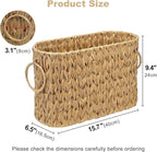 Toilet Paper Basket for Bathroom, Large Storage for 6 Mega Rolls, Free Standing Wicker-Style Toilet Paper Holder Organizer, Boho Decorative Bathroom Bin, 15.75" x 6.5" x 9.45" (Nature)
