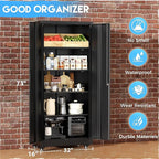 Greenvelly 73" Storage Cabinet with Wheels, Rolling Metal Cabinet with Locking Doors and Adjustable Shelves, Steel Tool Cabinet for Home Office, Garage, Warehouse, Black(32" W x 16" D)