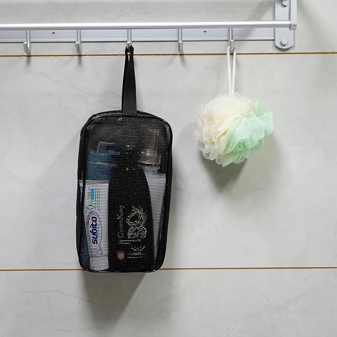 Mesh Shower Caddy Bag for Bathroom Gym Camping Portable Travel Mesh Toiletry Bag for Women Men