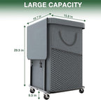 40 Gal(150L) High Grade Large Laundry Basket with Wheels, Rolling Laundry Hamper, Laundry Cart with Metal Frame and Removable Bag Design, Suitable for Laundry Room, Bedroom