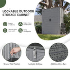Aoxun Outdoor Storage Shed with Floor, 61 Cu.Ft Large Outdoor Storage Cabinet, Waterproof Vertical Resin Shed for Garden Tools, Pool Equipment, Dark Grey