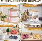 2 PCS Trash Bag Holder Dispenser Under Sink, Extra Large Garbage Bag Holder Organizer with Bamboo Top & Handles
