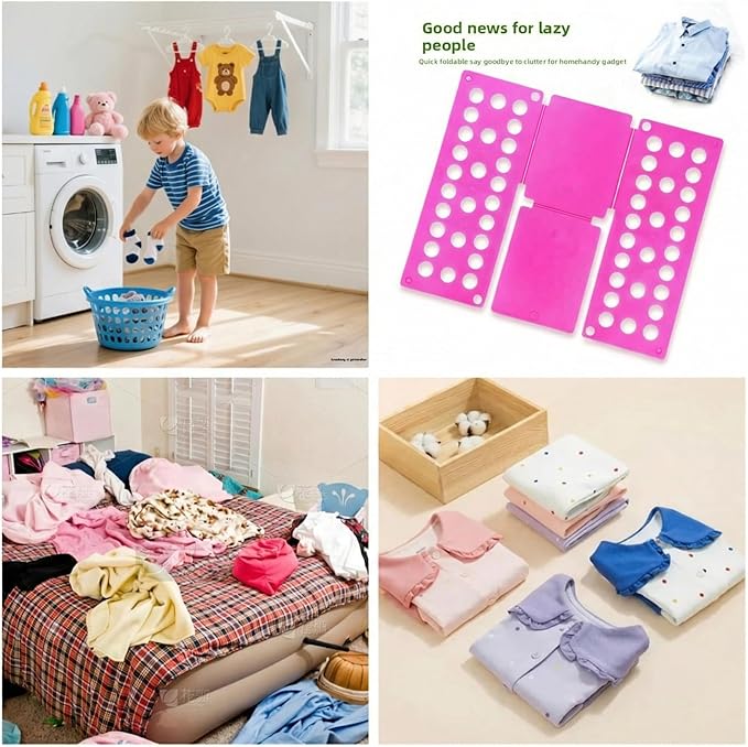 For Kids Ages 1–7 (Up to 48″/120cm) – Mini Kids Clothes Folding Board, Shirt Folder, Compact Laundry Organizer for Small Sizes, Portable Clothes Folder (Grey)