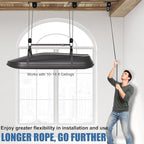 Cargo Box Pulley System for Garage Storage, Heavy-Duty Kayak/Canoes/Bikes/Ladders Ceiling Hoist, Hold Up to 150 lbs Capacity, Fit 10-18 Foot Ceilings, Black