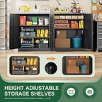 Letaya Metal Storage Cabinets with Lock, Small Locker Steel Cabinets, Adjustable Shelves 2 Doors for Home,Office, Warehouse,Garage(Black-36)