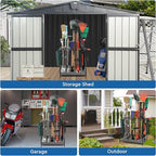 Garden Tool Organizer for Garage, Yard Tool Storage, Garden Tool Rack, for Shed Home Outdoor, Up to 58 Long-Handled Tools, Garden Tool Stand, Heavy Duty Steel, Black