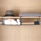 SUFAUY 2-Pack Under Shelf Basket, Under Cabinet Storage Hanging Organizer Holds up to 22lbs, Add Shelves for Storage for Pantry Closet, 11.3“d x 12.3" w, Black
