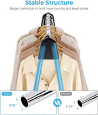 APEXCHASER Clothes Drying Rack Foldable, Stainless Steel Laundry Drying Rack Collapsible, Clothes Hanger for Sweater Baby Clothes Towel for Indoor & Outdoor, Portable Clothes Airer for Travel
