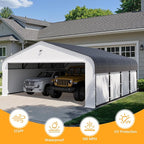 20x20 Metal Carport, Heavy Duty Car Carport Canopy, Galvanized Steel Roof Car Tent Garage, CarPorts with Removable Sidewalls