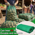 SATINIOR 120 Pcs Large Mesh Storage Produce Bags 21'' x 32'' Mesh Onion Bags 50 Lbs Reusable Vegetable Storage with Drawstring Potato Sacks for Onion Potato Citrus Fruit Produce Firewood (Green)