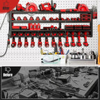 50" W Large Power Tool Organizer Wall Mount, Load 600lbs, 4 Layer Heavy Duty 12 Cordless Drills Holder, Battery Tool Storage Rack for Workbench, Workbench,Garage,Shed