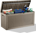 60 Gallon Waterproof Resin Deck Box, UV Resistant Outdoor Storage for Garden, Patio, Porch, Delivery（Gray，60 Gallon）