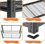 Storage Shelves Heavy Duty, 3 PCS 48" L x 18" W x 72" H Garage Wire Shelving Unit Loads 2800LBS, 5-tier Adjustable Metal Industrial Utility Shelf Rack for Kitchen, Laundry Room, Warehouse, Basement