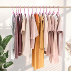NEATERIZE Thick Heavy Duty Hangers - Pink Plastic Clothes Hangers 38 Pack - Great for Coat Hanger, Jackets Jeans & Suit Hanger for Closet - New Apartment Essentials Percheros Ganchos para Colgar Ropa