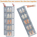 Shoe Storage, 12 Pack X-Large Shoe Organizer for Closet, Shoe Boxes Clear Plastic Stackable Shoe Storage Boxes for Size 13