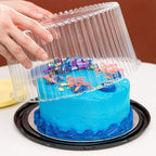 12 inch Plastic Disposable Cake Containers Carriers with Dome Lids and Cake Boards,5 Pack of Each(Large)