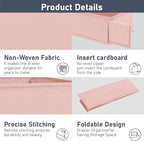 DIMJ Drawer Organizer for Clothes - Underwear, Sock, Closet, and Dresser Storage Box - Dividers for Baby Clothes, Bra, Socks, Belt, Tie - Set of 9, Pink
