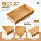Chengu 2 Pcs Bamboo Bathroom Trays Small Vanity Tray for Toilet Tank and Bathroom Counter Top, Wood Napkin Holder Tray Organizer for Soap Dispenser Perfume Home Kitchen Decor, 9.8 x 5.5 Inch