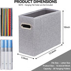 4 Packs Letter Size File Organizer, File Folders Organizer, Fabric Storage Box, Collapsible Paper Organizer with Metal Handle, Smooth PVC Rails, Only Box (Gray)
