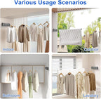 17Ft Retractable Clothesline Indoor/Outdoor, Comes with 30 clothespins, Anti-Sag for Drying Clothes line retracting Indoor/Outdoor, Dual-Line with Each Line 17Ft Long Laundry line Retractable