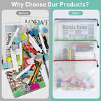 9pcs Mesh Zipper Pouch Bags, B4 Sizes Zipper Pouch, Mesh Bags With Zipper, Plastic Zipper Pouches, 9 Colors Zipper Pouches for Organizing, Board Game Storage, Travel, School Office organize