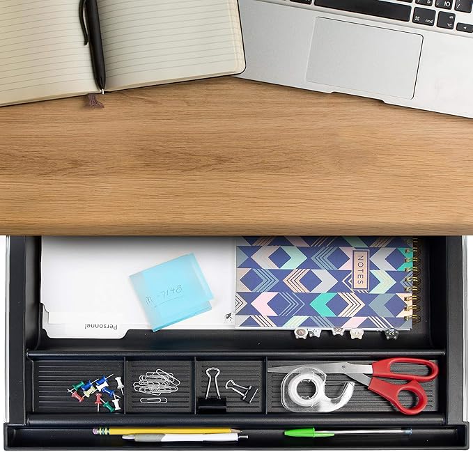 MOUNT-IT! Large Under Desk Pencil Drawer | 21.25” W, Ball Bearing Slide-Out Organizer for Office Supplies, Paper & Pencils | Fits Desks Over 1” Thick, Adjustable Extension 16.25”–28”