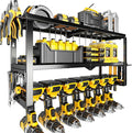 Heavy Duty Power Tool Organizer Wall Mount - 300lb Capacity 3-Tier Storage Rack with 7 Drill Holders for Garage Workshop Tools