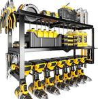 Heavy Duty Power Tool Organizer Wall Mount - 300lb Capacity 3-Tier Storage Rack with 7 Drill Holders for Garage Workshop Tools