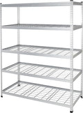 Amazon Basics 5 Shelf, High-Grade Aluminum, Silver, 60 x 24 x 78 Inch | Heavy Duty, 4000IBS, Adjustable, Storage, Shelving Unit