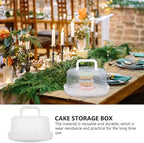 Hemoton Reusable Cake Box 9.84X8.26X5.11 Inch Portable Cake Carrier with Lid and Handle for Bread Storage and Transport