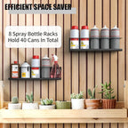 8 Pack Spray Bottle Holder Wall-Mounted, Aerosol Spray Can Holder Storage Rack, Heavy-Duty Paint Bottle Organizer with 40 Holes, Steel Black Spray Rack for Garage, Shop, Home or Tool Trailer
