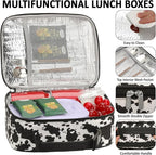 Lunch Box Kids Insulated Lunch Bag for Boys Girls Cute Reusable Lunch Tote Bag Waterproof Portable Thermal Lunch Box Kids for School Picnic Travel Cow Print