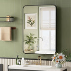 20x28 Inch Black Recessed Bathroom Medicine Cabinet with Mirror Metal Framed Farmhouse Surface Wall Mounted Mirrored Bathroom Medicine Cabinets