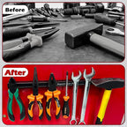 Double Sided Magnetic Tool Holder, 17 Inch Magnetic Screwdriver Holder Rack, Easy to Install Magnet Tool Organizer for Garage Storage, Workshop, Jobsite, Shed and Kitchen (2 Pack)