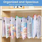 Sooez 24 Pack Mesh Zipper Pouch with Sticky Labels, A4 Mesh Bags, Toy Storage Board Game Puzzles Organization, Sturdy Letter Size File Folders Organizer for Teacher School Classroom Office Supplies