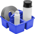 Storex Classroom Craft Caddy, 3 Compartment Plastic Organizer with Carry Handle, Assorted Colors, 9.25 x 5.25 x 9.25 Inch, Case of Six 5-Packs (00941U06C)