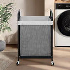 STO STO Laundry Hamper, 90L Rolling Laundry Sorter Cart with Removable and Washable Liner Bag, Clothes Hamper with Wheels and Metal Handle for Laundry Room and Bedroom, Gray