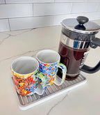 Happitasa Silicone Kitchen Sink Organizer Tray, Sponge Holder and Countertop Protector | Bathroom and Kitchen Soap Dish and Dispenser Tray (Light Grey, 10"x5.25", 10.4 Ounces)