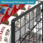 2-Pack Stackable Can Organizer for Pantry, Adjustable Can Holder Rack for Canned Food Soda Drink Goods Storage up to 36 Cans Storage, 2 Tier, Black
