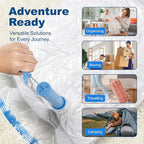 HOUSE DAY 10 Small Vacuum Storage Bags with Pump,Space Saving Vacuum Seal Bags For Clothing Travel, Vacuum Storage Bags For Clothes, Blankets, Moving, Camping, Toys, Reusable & Durable, Hand Pump