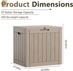 37 Gallon Resin Deck Box Outdoor Storage Box for Patio Furniture,Outdoor Cushions,Garden Tools and Pool Supplies,Waterproof,Lockable(Grey,37Gallon)