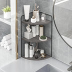 Bathroom Counter Organizer,Countertop Organizer,Vanity Organizers,Bathroom Storage,Bathroom Sink Caddy,Counter Shelf,Corner Counter,Corner Shelves(Black-Grey)