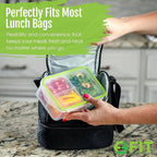 Bento Box for Kids and Adults - Reusable Lunch Box Meal Prep Containers - 3 Compartment Snack Box Container with Airtight Lid - Dishwasher, Freezer, Microwave Safe Food Snack Storage (39 oz, 3 Pack)